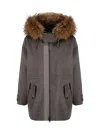 P.a.r.o.s.h Parosh Parka Imbottito Panno In Grey