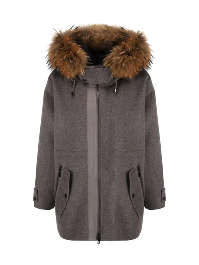 P.a.r.o.s.h Parosh Parka Imbottito Panno In Brown