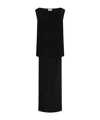 P.a.r.o.s.h . Drape Detailed Sleeveless Dress In Black