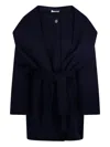 P.a.r.o.s.h Draped Belted Coat In Black