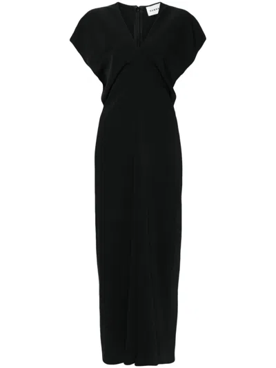 P.a.r.o.s.h Parosh Draped Cady Maxi Dress In Black