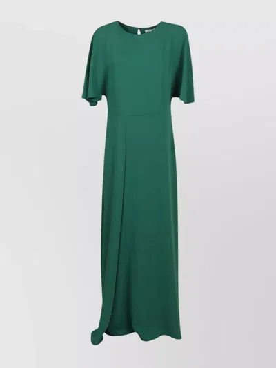 P.A.R.O.S.H DRAPED DETAIL MIDI LENGTH ROUND NECKLINE