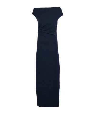 P.a.r.o.s.h . Draped Detail Off Shoulder Dress In Blue
