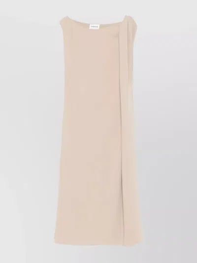 P.a.r.o.s.h Draped Detail Sleeveless Round Neck Dress In Multi