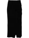 P.a.r.o.s.h Draped Midi Skirt In Black