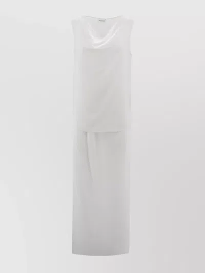 P.a.r.o.s.h Draped Neckline Maxi Length Sleeveless Top In Yellow