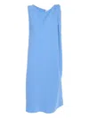 P.a.r.o.s.h Draped Neckline Sleeveless Day Dress In Metallic