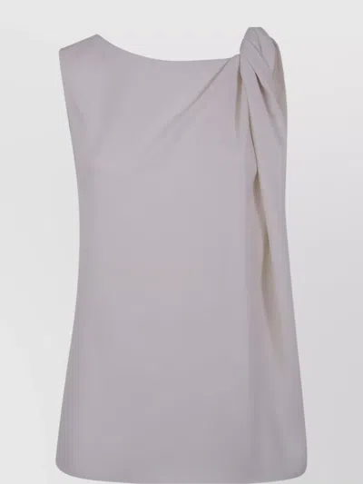 P.A.R.O.S.H DRAPED SLEEVELESS ASYMMETRIC NECK BLOUSES