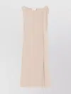 P.a.r.o.s.h Draped Sleeveless Dress Round Neckline In Multi