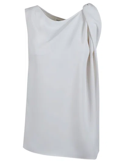 P.A.R.O.S.H P.A.R.O.S.H. DRAPED WHITE TOP WITH UNIQUE KNOT DETAIL