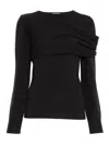 P.a.r.o.s.h Draped Wool Sweater In Black