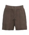 P.a.r.o.s.h Brown Marfa Drawstring Suede Shorts In Brown