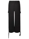 P.a.r.o.s.h Drawstring Waist Wide Leg Cargo Trousers In Grigio Scuro