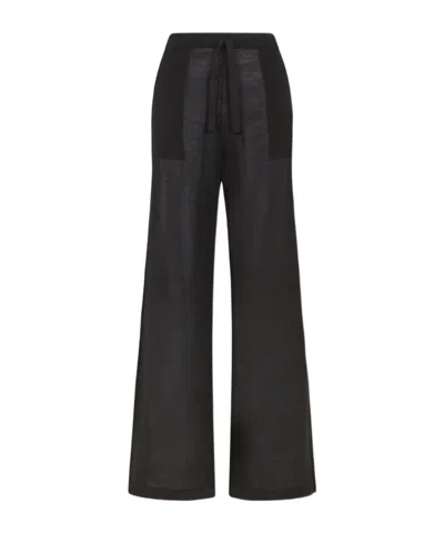 P.a.r.o.s.h Drawstring-fastening Palazzo Pants In Black