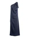 P.a.r.o.s.h One-shoulder Draped Evening Dress By P. A.r. O.s. H. In Blue