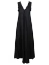 P.a.r.o.s.h Parosh Fringe Edge Maxi Dress In Black