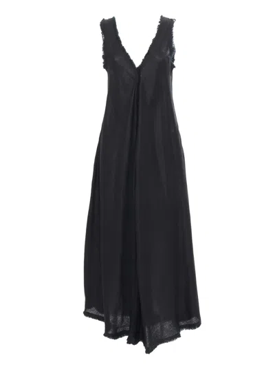 P.a.r.o.s.h Smocked-detail V-neck Dress In Black