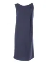 P.a.r.o.s.h Sleeveless Evening Dress With Draped Detail In Blue