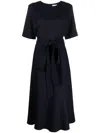 P.a.r.o.s.h Parosh Short Sleeves Crew Neck Chemisier Dress In Blue