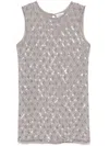 P.a.r.o.s.h Gray Tank Top With Sequins In Multicolor