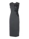 P.a.r.o.s.h Midi Dress With Applications In Grey
