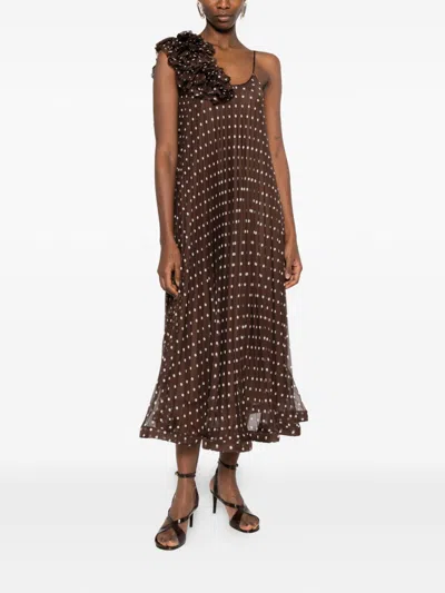 P.a.r.o.s.h Parosh Dress Pale Woman Brown In Transparent