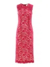 P.a.r.o.s.h Guipure Lace Midi Dress In Red