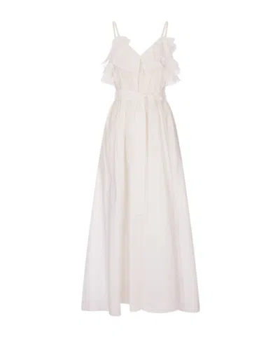P.a.r.o.s.h Dress With Rouches In White
