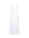 P.a.r.o.s.h V-neck Flared Maxi Dress In White
