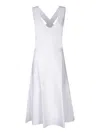 P.a.r.o.s.h . Flowing Maxi Dress With Deep V-neckline In White
