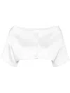 P.a.r.o.s.h Drop-shoulder Cropped Jacket In Panna