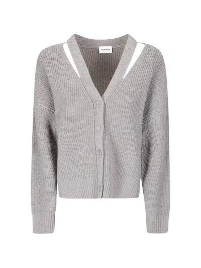 P.a.r.o.s.h Drop-shoulder Ribbed Cardigan In Gray