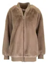 P.a.r.o.s.h Eco Fur Jacket In Beige