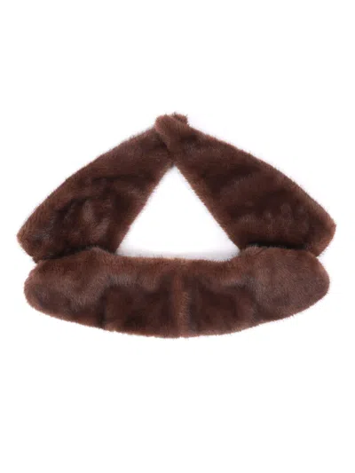 P.a.r.o.s.h Eco Fur Collar In Brown
