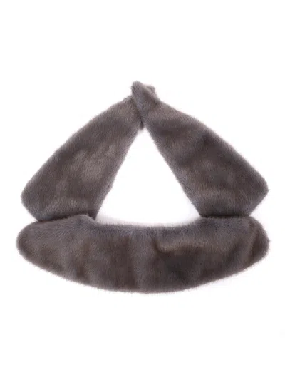 P.a.r.o.s.h Eco Fur Collar In Gray