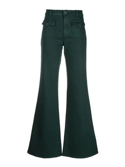 P.a.r.o.s.h Parosh Wide-leg Denim Jeans In Dark Green