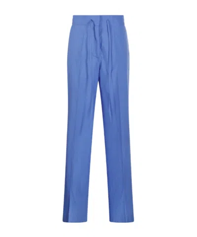 P.a.r.o.s.h Elastic Waist Casual Pants In Blue