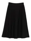 P.a.r.o.s.h Elastic-waist Flared Midi Skirt In Black