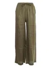 P.a.r.o.s.h . Wide-leg Pants With Relaxed Fit And Adjustable Waistband In Green