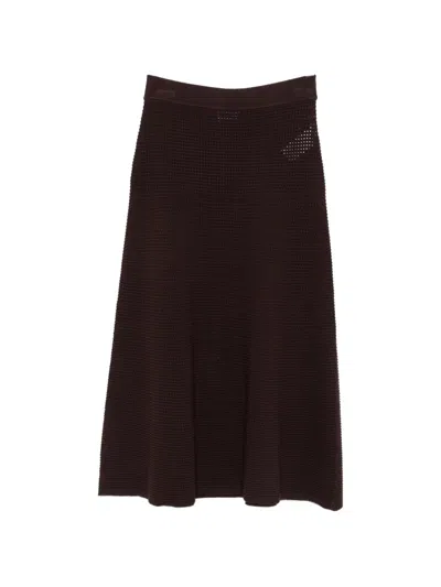 P.a.r.o.s.h Elastic-waist Midi Skirt In Brown