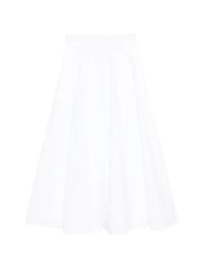 P.a.r.o.s.h Elastic-waist Midi Skirt In White