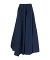 P.a.r.o.s.h . Flowing Black Maxi Skirt With Elastic Waistband And Versatile Silhouette In Blue