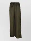 P.a.r.o.s.h Elastic Waistband Frayed Edges Wide-leg Trousers