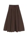 P.a.r.o.s.h Elasticated A-line Midi Skirt In Blue