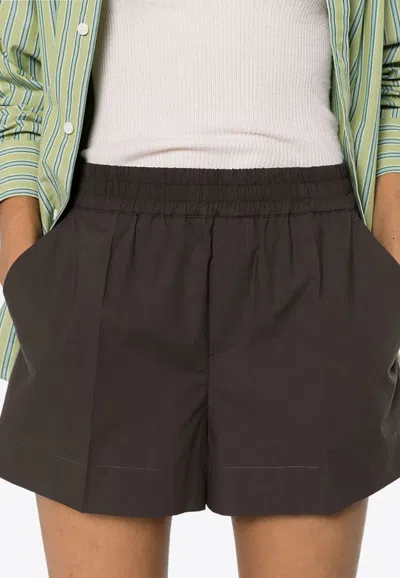P.A.R.O.S.H ELASTICATED-WAIST POPLIN SHORTS