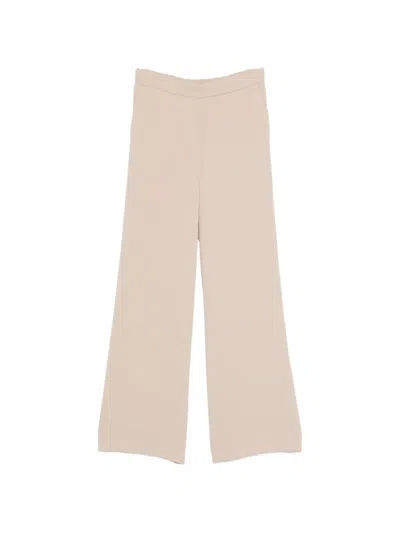 P.a.r.o.s.h Wide-leg Beige Cady Pants With Minimalist Aesthetic In Multi
