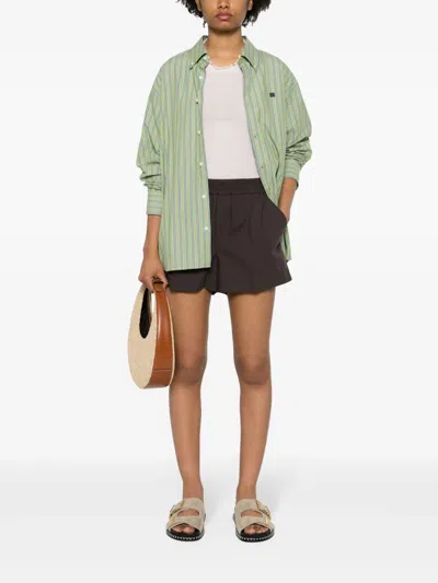 P.a.r.o.s.h Elasticated-waist Cotton Shorts In Braun