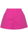 P.a.r.o.s.h Elasticated Waist Poplin Shorts In Fuxia