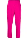 P.a.r.o.s.h Elasticated-waist Tapered Trousers In Pink