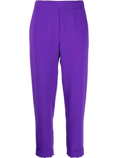 P.a.r.o.s.h Elasticated-waist Tapered Trousers In Purple